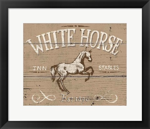 Framed Horse Signs II Neutral Print