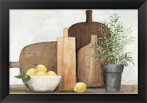 Framed Rustic Kitchen Brown Print