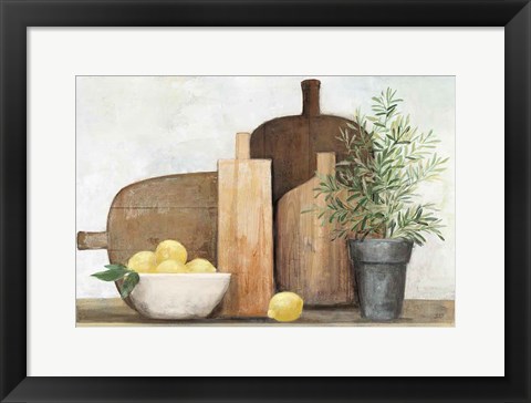 Framed Rustic Kitchen Brown Print