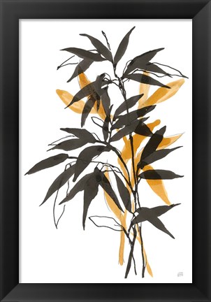 Framed Amber Long Leaf II Print