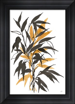Framed Amber Long Leaf I Print