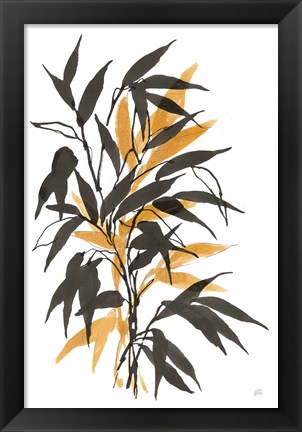 Framed Amber Long Leaf I Print