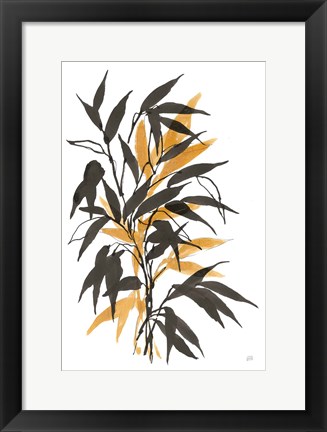 Framed Amber Long Leaf I Print