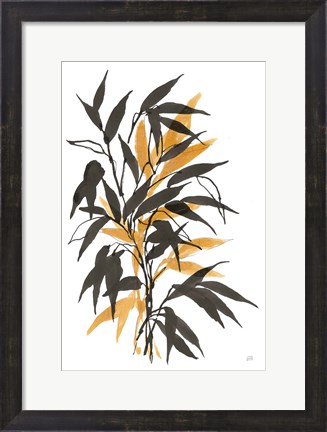 Framed Amber Long Leaf I Print