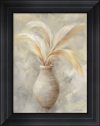 Framed Vase of Grasses I Print