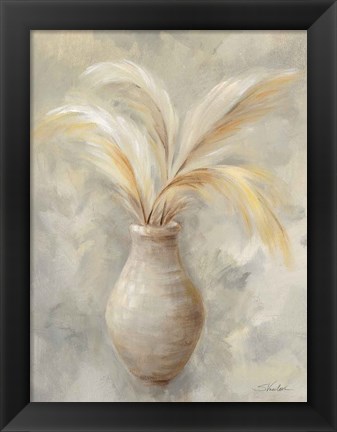 Framed Vase of Grasses I Print