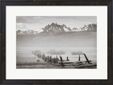 Framed Stanley Basin Fence and Fog Print