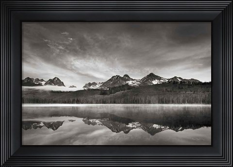 Framed Little Redfish Lake at Sunrise Print