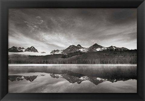 Framed Little Redfish Lake at Sunrise Print