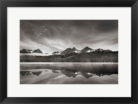 Framed Little Redfish Lake at Sunrise Print