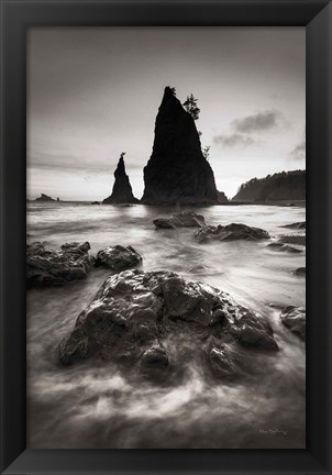 Framed Split Rock Rialto Beach Print