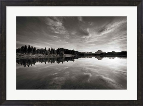 Framed Oxbow Bend sunset Grand Teton National Park Print