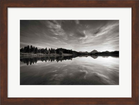 Framed Oxbow Bend sunset Grand Teton National Park Print