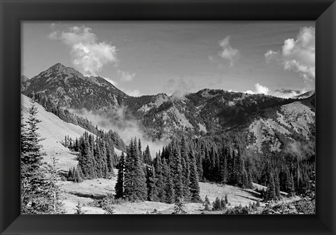 Framed Olympic Mountains I Print