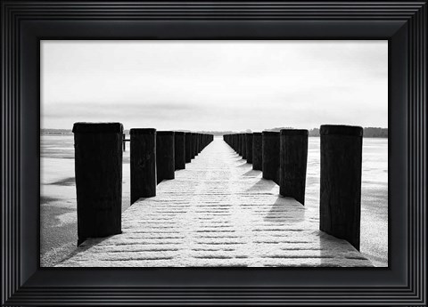 Framed Winter Dock Print