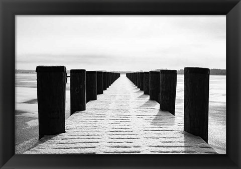 Framed Winter Dock Print