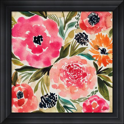 Framed Summer Petals II Print