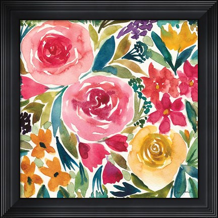 Framed Summer Petals I Print