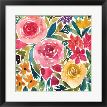 Framed Summer Petals I Print