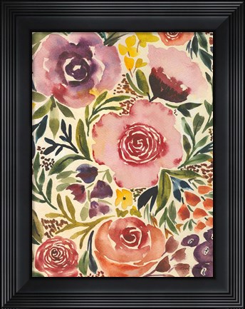 Framed Antique Garden I Print