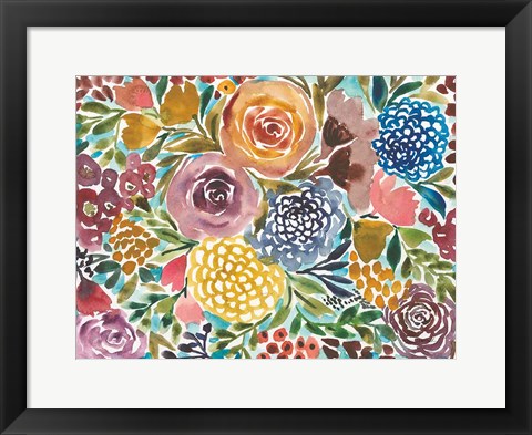 Framed Spray of Flowers Print