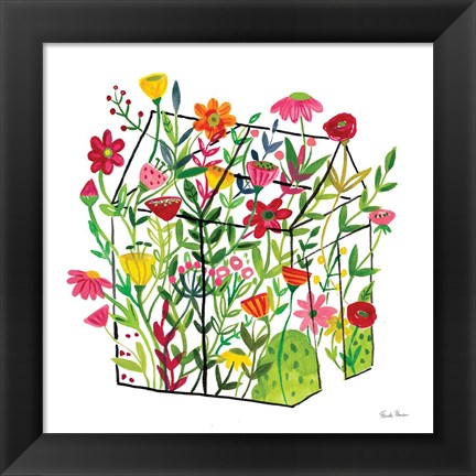 Framed Greenhouse Blooming IV Print