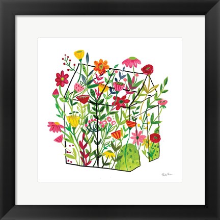 Framed Greenhouse Blooming IV Print