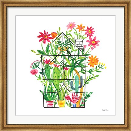 Framed Greenhouse Blooming III Print