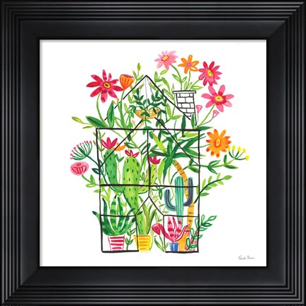 Framed Greenhouse Blooming III Print