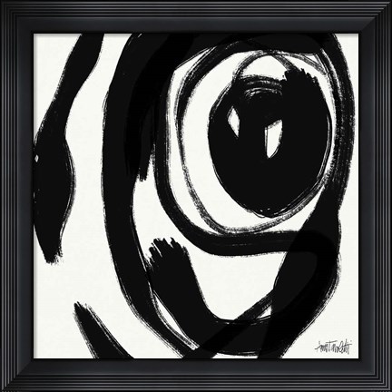 Framed Black and White Abstract I Print