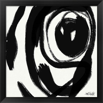 Framed Black and White Abstract I Print