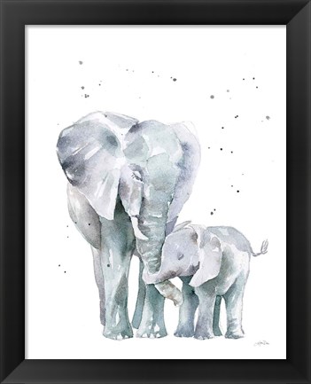 Framed Mama Elephant Print