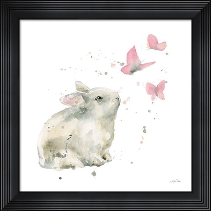 Framed Dreaming Bunny I Print