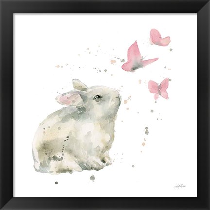 Framed Dreaming Bunny I Print