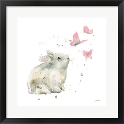 Framed Dreaming Bunny I Print