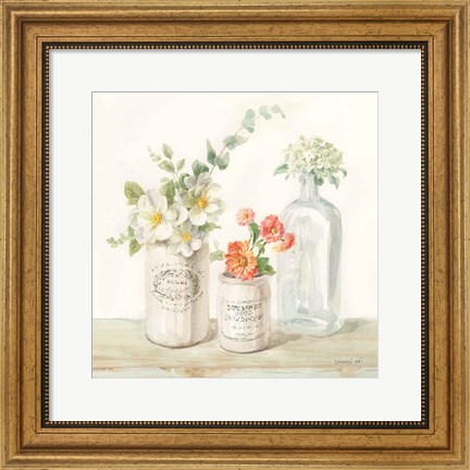 Framed Marmalade Flowers III Print
