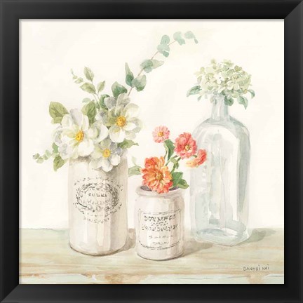 Framed Marmalade Flowers III Print