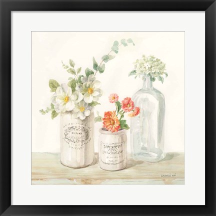 Framed Marmalade Flowers III Print