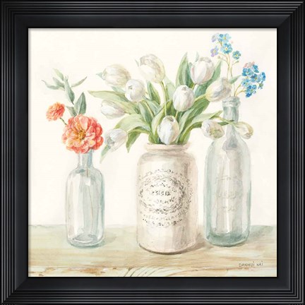 Framed Marmalade Flowers II Print