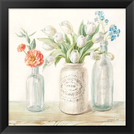 Framed Marmalade Flowers II Print