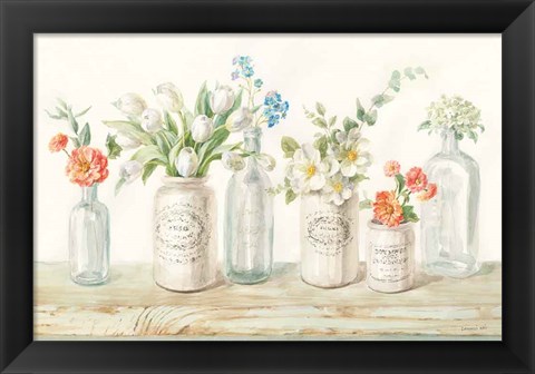 Framed Marmalade Flowers I Print