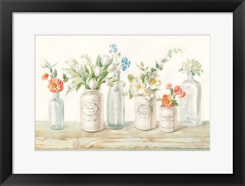 Framed Marmalade Flowers I Print