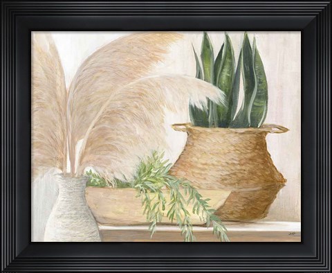 Framed Grasses and Greens Print