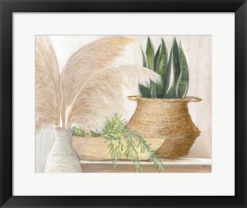 Framed Grasses and Greens Print