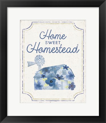 Framed Country Cottage Field XXI Flowers Print