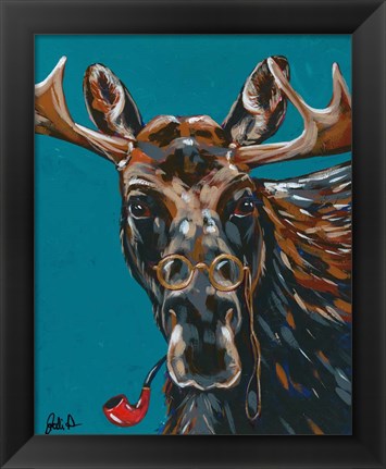 Framed Spy Animals II-Mystery Moose Print