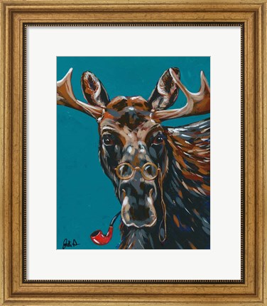 Framed Spy Animals II-Mystery Moose Print