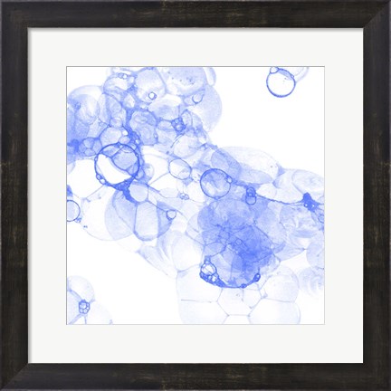 Framed Bubble Square Blue IV Print