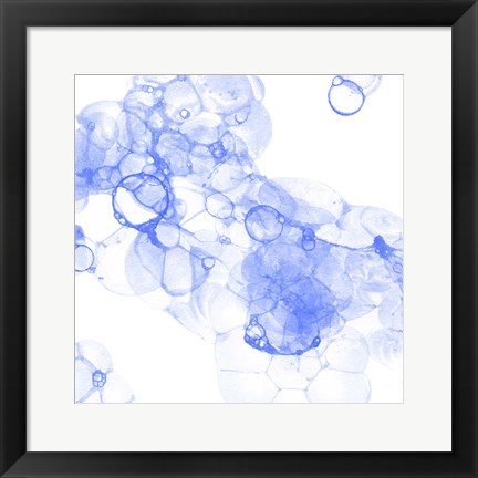 Framed Bubble Square Blue IV Print