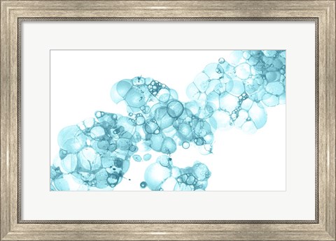 Framed Bubblescape Aqua I Print